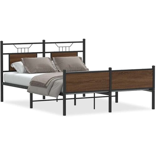 Maison Chic Posteljni Okvir - Dvoposteljna postelja brez vzmetnice hrast 140x190 cm inženirski les, (22082206) Slike