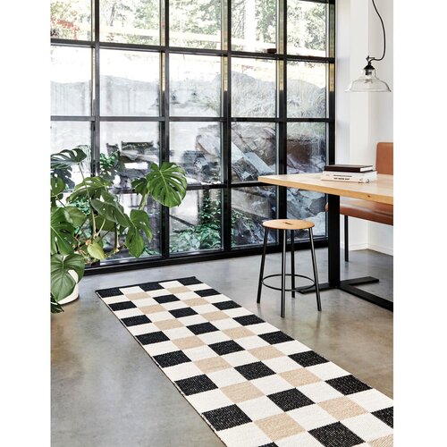 Pappelina Črn/kremno bel zunanji in notranji tekač 70x160 cm Pix Black Vanilla &amp;ndash; Slike