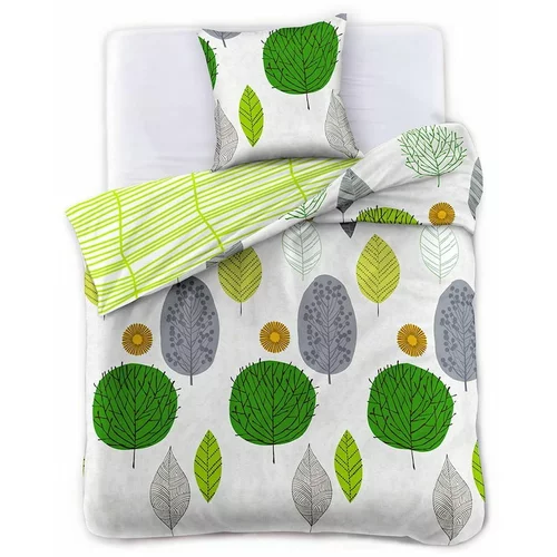 AmeliaHome Zelena bombažna posteljnina 200x140 cm Green Leaf - AmeliaHome