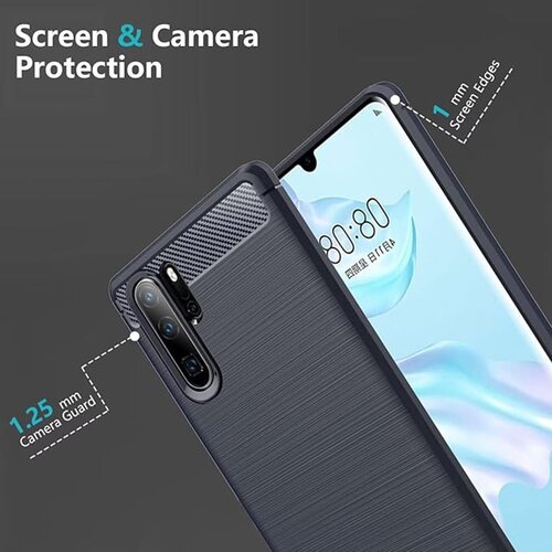 Techsuit Carbon Silicone maska za Huawei P30 Pro &amp;ndash; plava Slike