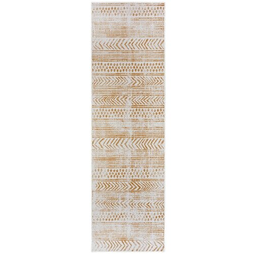 NORTHRUGS Oker rumena/bela zunanja preproga 80x350 cm Biri &amp;ndash; Slike