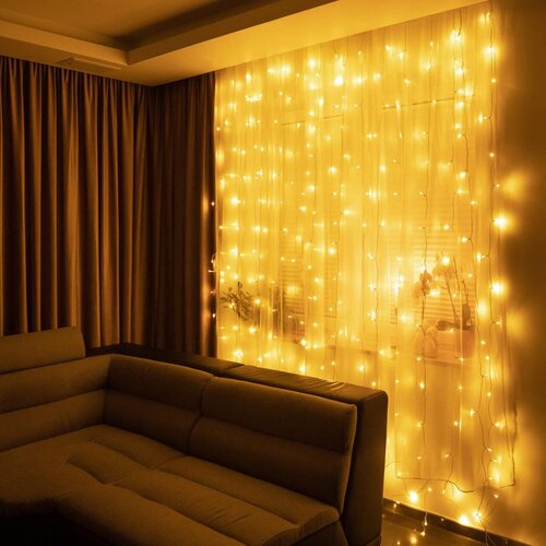  LED žičane lampice zavjesa - 200 lampica, toplo bijela Cene