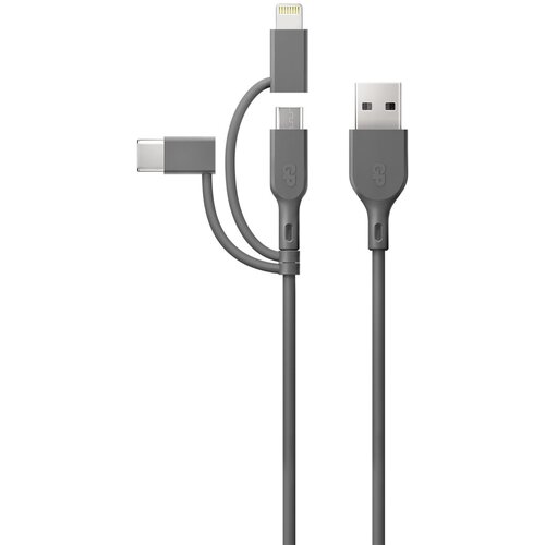 GP Batteries GP USB polnilni kabel USB 2.0 USB-A vtič\, Apple Lightning vtič \, USB-mikro-B vtič\, USB-C&reg; vtič 1.00 m siva GPCBCY1NGYUSB313, (20432752) Cene