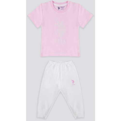 US Polo Assn komplet trenerka za bebe USB1230 roze-bela Slike
