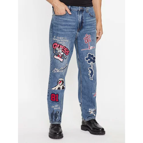 Guess Jeans hlače M3BAT5 D4YO0 Modra Regular Fit