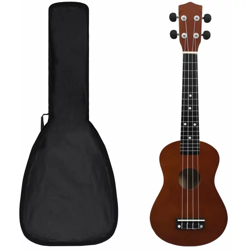 vidaXL Otroški ukulele soprano s torbo naravna 23", (20753652)