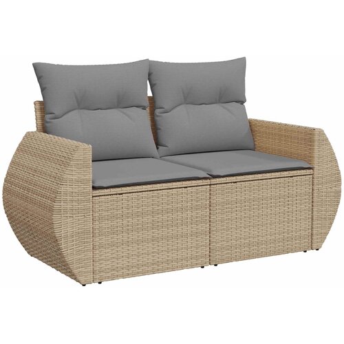  Set sofe 8 kom. Bež i svijetlo siva Poli Rattan i čelik Slike