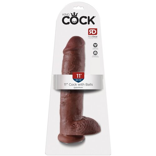 King Cock 11 - veliki, testikularni dildo (28 cm) - smeđi Cijene