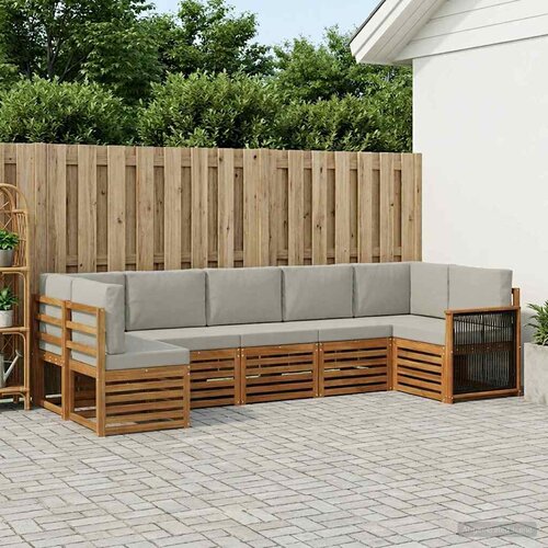  Set vanjskih sofa 6 kom. Prirodna i svjetlosiva Cijene