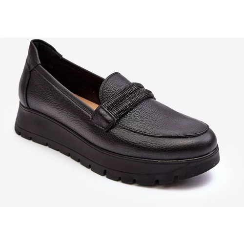 Kesi Leather Platform Shoes with Embellishment, Black Lemar Lehira