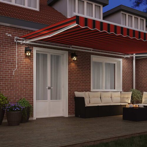  Skrovita tenda S LED lampica Narančasta i smeđa 500 &amp;times; 350 cm Slike