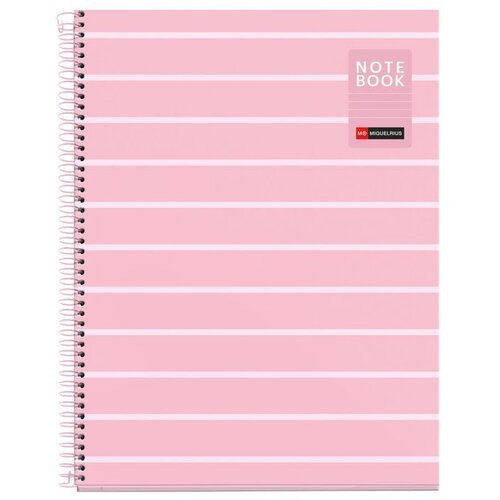  Kolegij blok Miquelrius A4 90g 80L spiralni crte Between the lines Pink MR4520 Slike