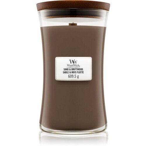 WoodWick Sand &amp;amp; Driftwood mirisna svijeća s drvenim fitiljem 609.5 g Slike