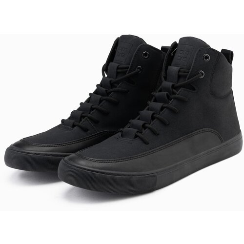 Ombre Men&amp;#039;s high-top sneakers shoes with rubber toe - cream Slike