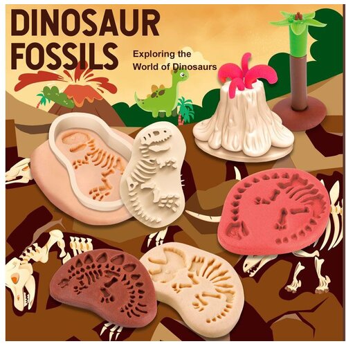  Set izrade fosila dinosaura od plastelina 5 boja Slike