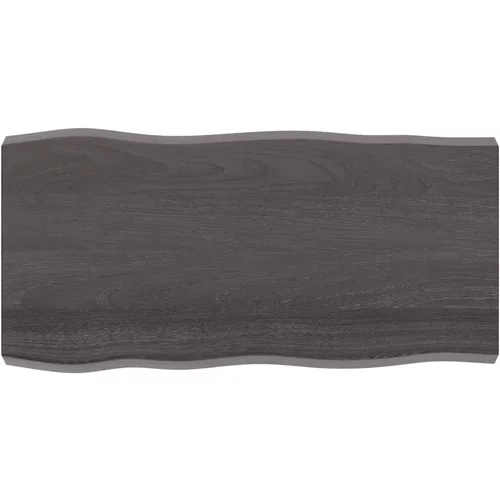vidaXL Mizna plošča temno siva 100x50x6 cm obdelana trdna hrastovina