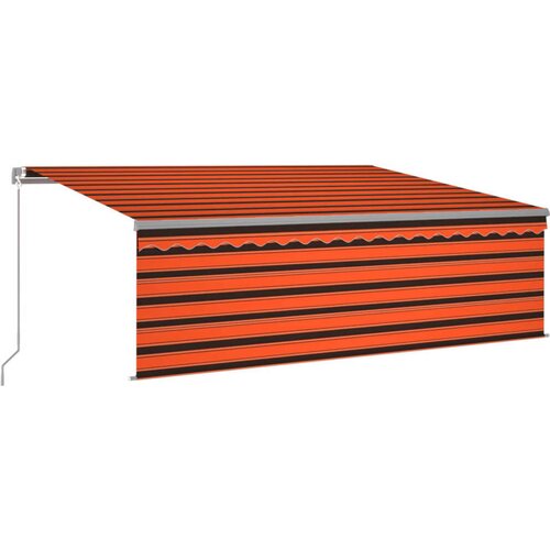 vidaXL Ročno zložljiva tenda s senčilom 4,5x3 m oranžna in rjava, (20966536) Cene