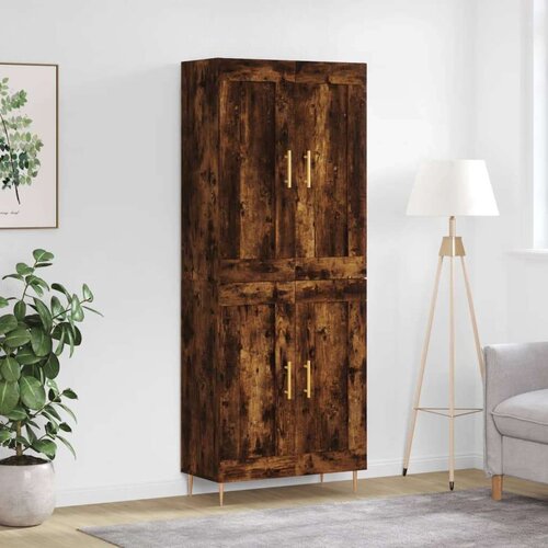  Visoka komoda dimljeni hrast 69 5x34x180 cm konstruiranog drva Cijene