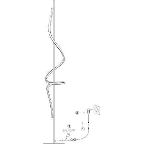  onli - led podna lampa twist LED/24W/230V 4000K crna Slike