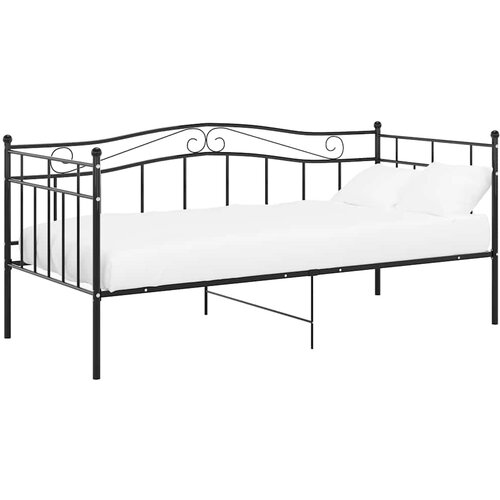  Okvir za krevet na razvlačenje crni metalni 90 x 200 cm Slike