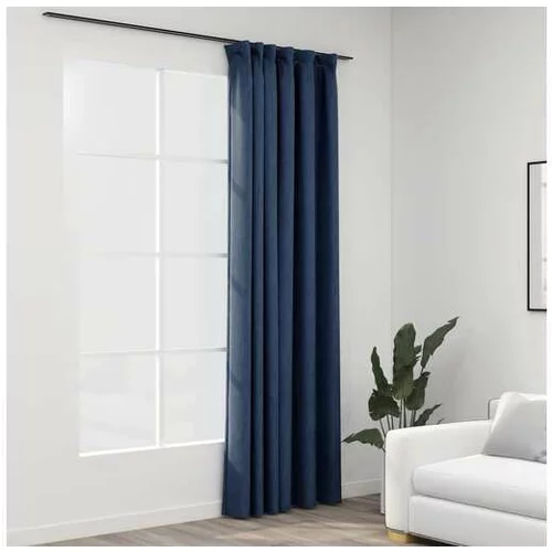  Zatemnitvena zavesa z obešali videz platna modra 290x245 cm
