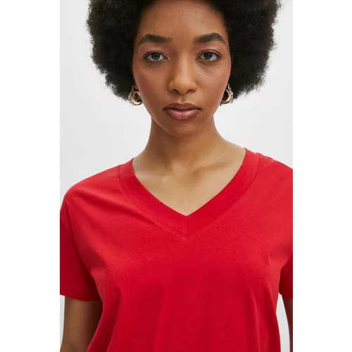 Medicine Bombažna kratka majica ženski, rdeča barva