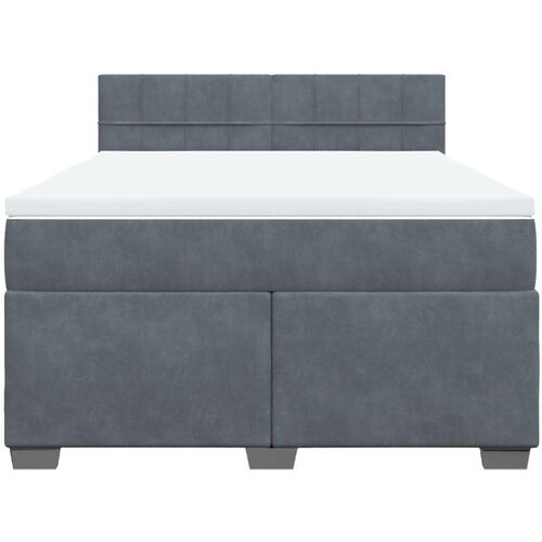 VidaXL Krevet s oprugama i madracem tamnosivi 160x200 cm bar&amp;scaron;unasti Slike