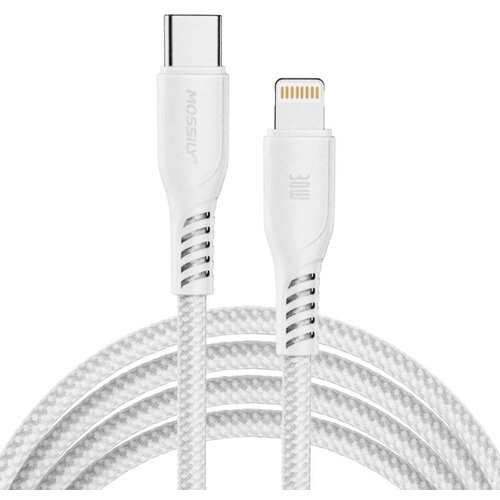 Mossily USB kabl JT212, Type-C to Lightning, 30W PD, 1m, Beli Slike