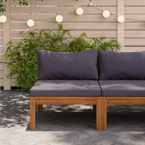  Modularna srednja sofa s tamnosivim jastucima bagremovo drvo Cene
