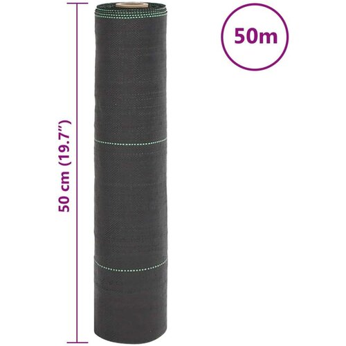 VidaXL Membrana proti plevelu črna 0,5x50 m PP Slike