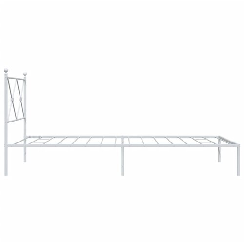  Metalni okvir za krevet s uzglavljem bijeli 100x200 cm Slike