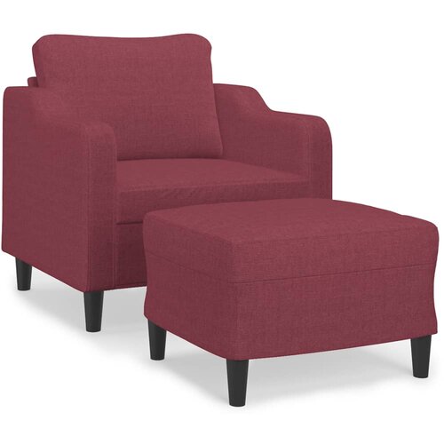 vidaXL Fotelj s stolčkom za noge vinsko rdeč 60 cm blago, (20909919) Cene