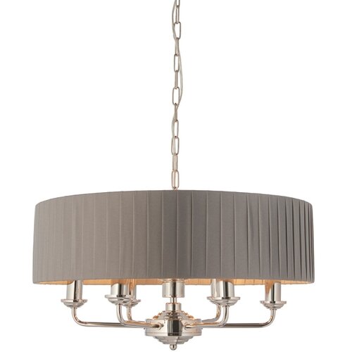  Endon 94397 - Luster na lancu HIGHCLERE 6xE14/40W/230V sivi/sjajni hrom Slike