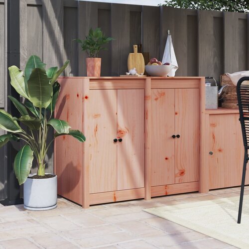 VidaXL Zunanja kuhinjska vrata 2 kosa 50x9x82 cm trden les douglas Slike