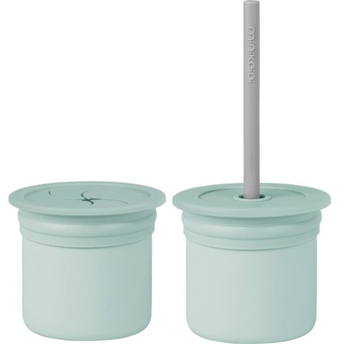 Minikoioi Sip+Snack Set komplet pribora za jelo za djecu River Green / Powder Grey Cijene