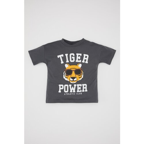 Defacto Baby Boy Crew Neck Tiger Patterned Short Sleeve T-Shirt Cene