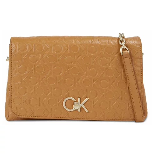 Calvin Klein Ročna torba Re-Lock Shoulder Bag Md - Emb K60K611061 Rjava