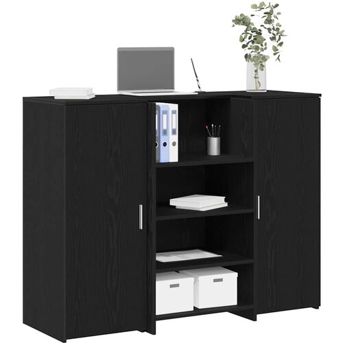 vidaXL Recepcijski stol crni hrast 135x50x103,5 cm konstruiranog drva Cijene