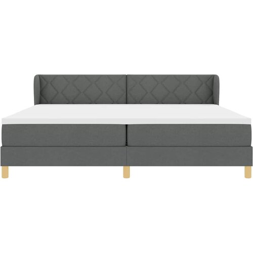  Krevet s opruga kutije Tamno siva 200 x 200 cm tkanina Slike