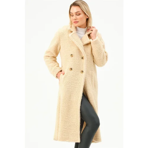 Dewberry Z6775 WOMEN'S COAT-BEIGE