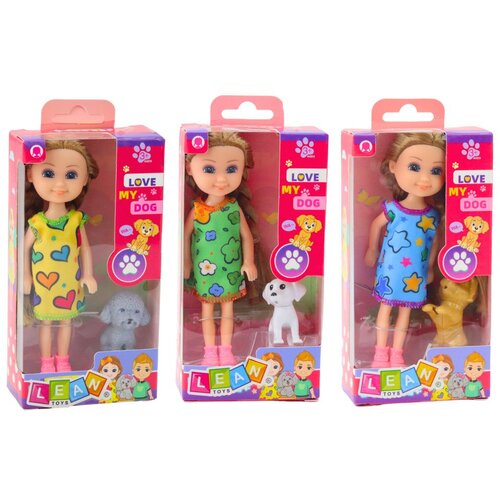  Set mini lutke u haljini sa psom 14,5 cm mix Slike