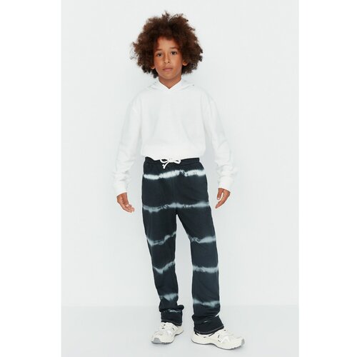 Trendyol Anthracite Tie-Dye Patterned Boy Knitted Sweatpants Cene