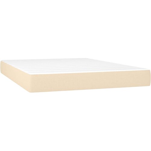  Krevet s oprugama i madracem krem 140x200 cm od tkanine Slike