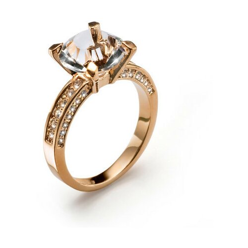  Ženski oliver weber princess rose gold roze zlatni prsten sa swarovski belim kristalom m ( 41065rgm ) Cene