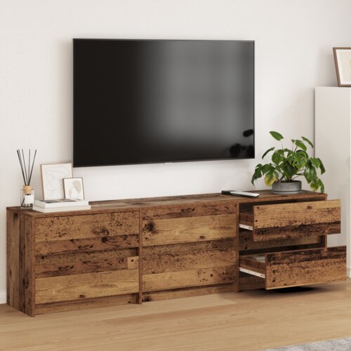vidaXL TV omarica Rjava 180 x 34 x 50 cm Umetni les in lesene plo&scaron;če Cene