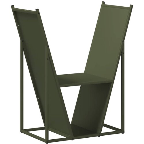 vidaXL stojalo za drva olivno zelena 69,5x35x81cm hladno valjano jeklo, (21827301) Cene