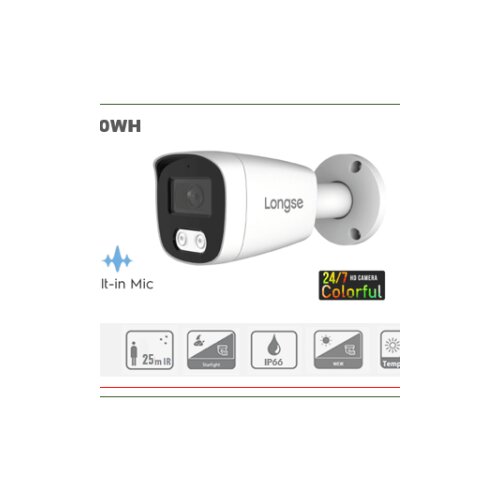 POE Bullet IP Kamera Longse 4MP 2.8mm 25m IR Full Color 24h + MIC BMSCFG400WH Cijene
