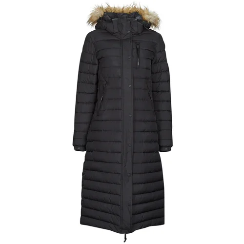 Superdry FUJI HOODED LONGLINE PUFFER Crna