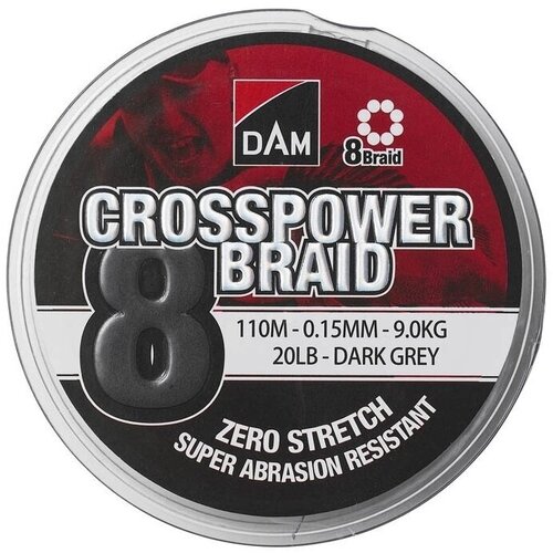 DAM struna crosspower 8-BRAID 150M dark grey 0/10 Slike