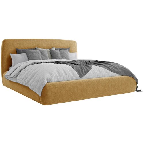 MID.YOU OBLAZINJENA POSTELJA 160 cm x 200 cm , les, tekstil, leseni material rumena Slike